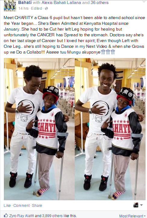 Bahati meeting Charity at KNH