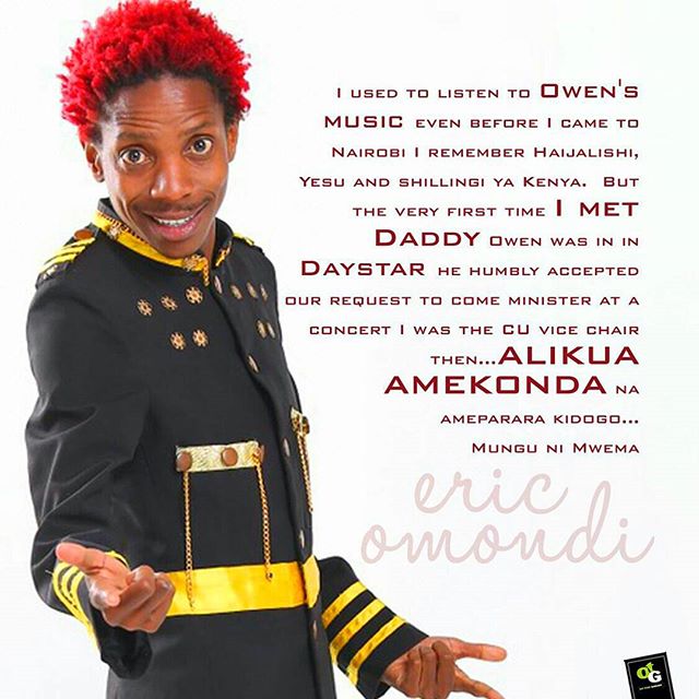 Erick Omondi shows his support