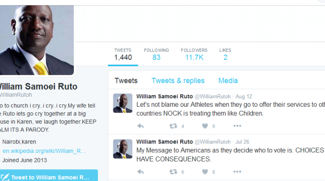 William Ruto parody