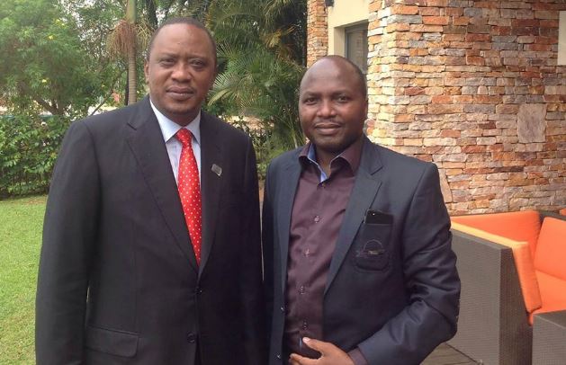 President Uhuru Kenyatta with Donald Kipkoriri