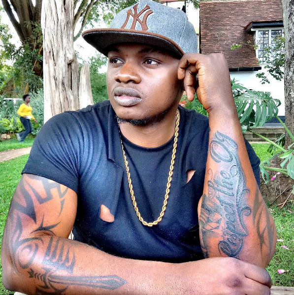 Khaligraph Jones flaunting his "Respect The Og" tattoo. Photo credit: Instagram/khaligraph_jones