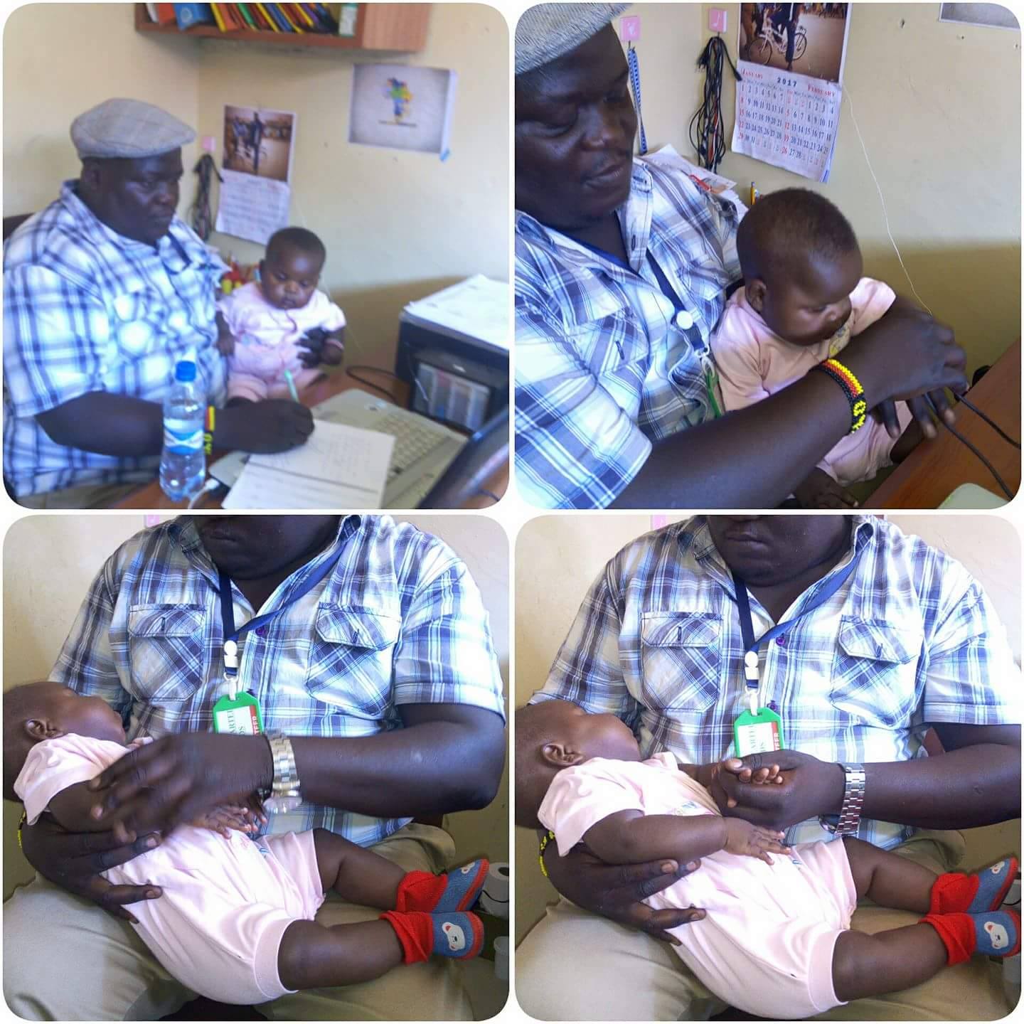 Apuoyo Biggy holding a baby