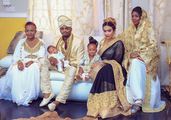 Diamond Platnumz and Zari Hassan with their family
