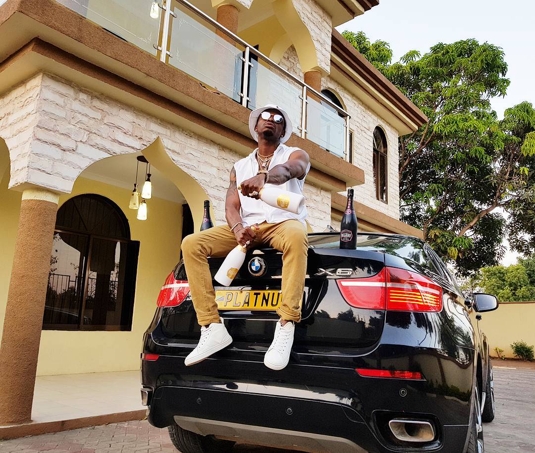 Diamond Platnumz with white Luc Belaire bottle
