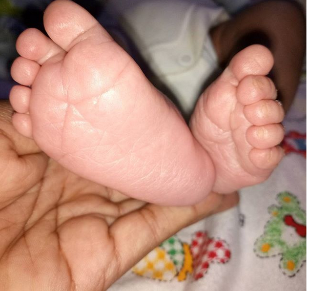 King Kaka son's feet Iroma Ombina. photo credit:Instagram