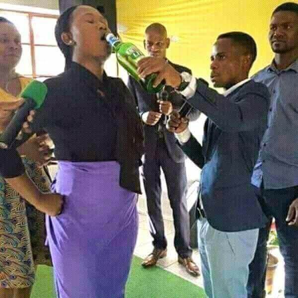 pastor giving beer