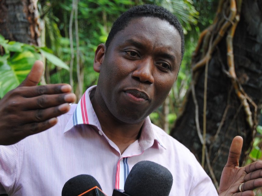 Dan Kazungu speaking to the media