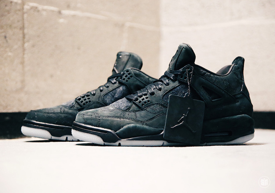 KAWS x Air Jordan 4 Black sneakers. photo credit: Sneaker News