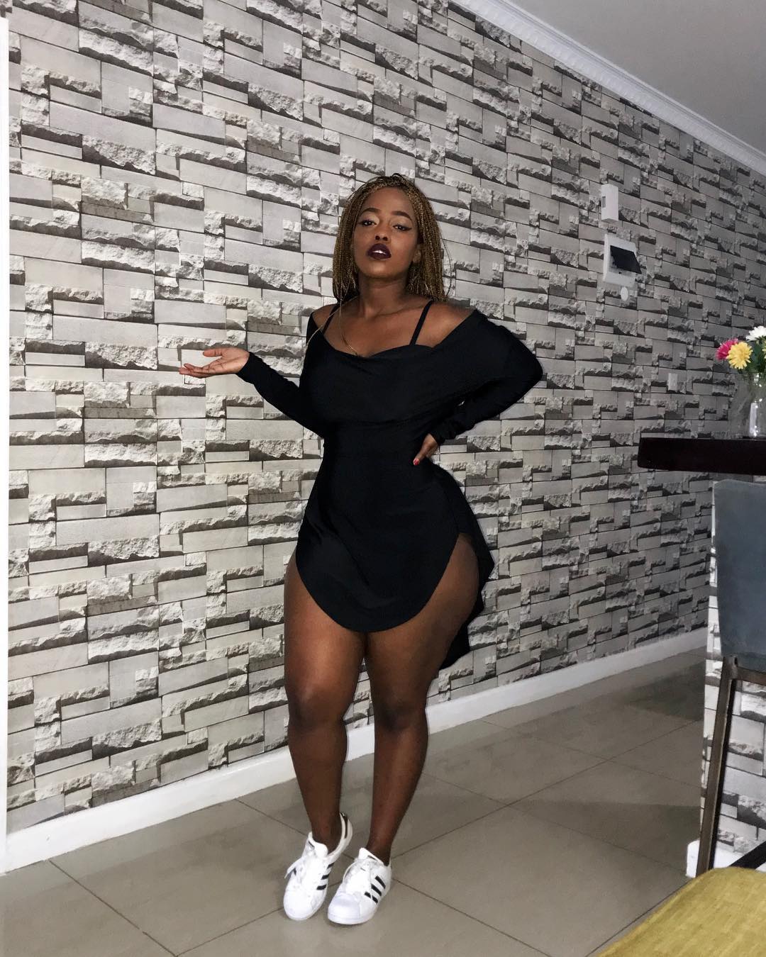 Corazon Kwamboka rocking the Adidas superstars sneakers. photo credit: courtesy