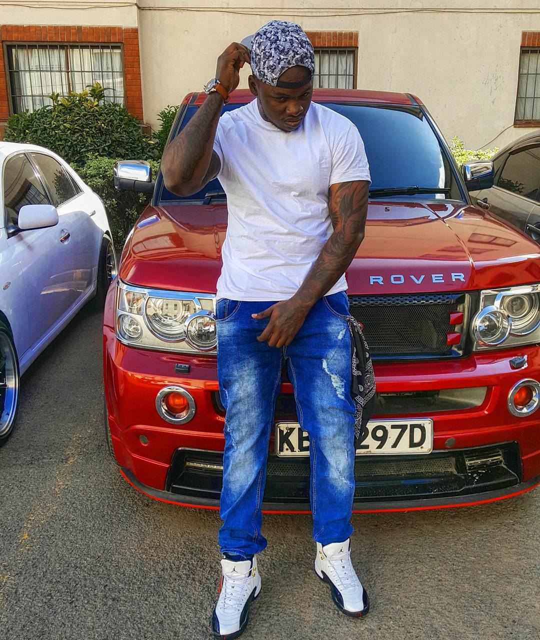 Khaligraph Jones rocking the Air Jordan 12s. photo credit: Instagram/khaligraph_jones