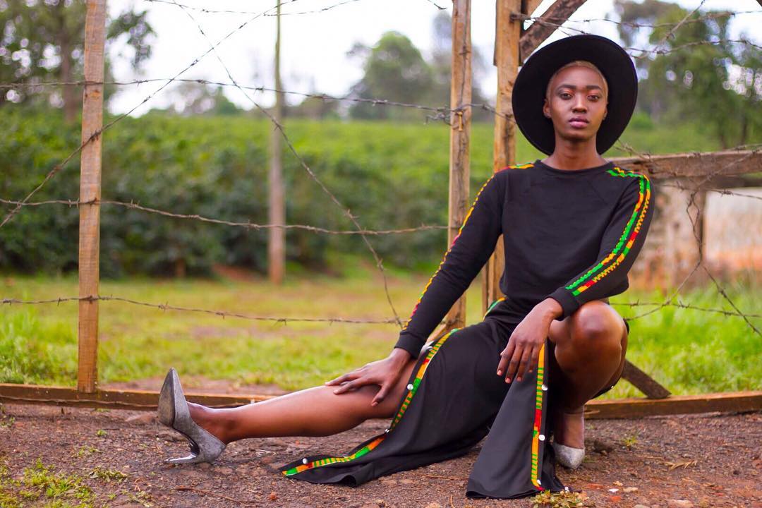 Sharon Otieno wearing the tearaway pants as designed by Sweat Black. photo credit: courtesy