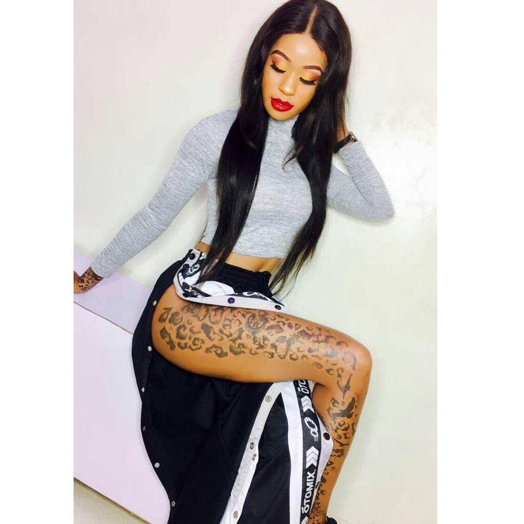 Noti Flow wearing the tearaway pants. photo credit: Instagram/notiflow