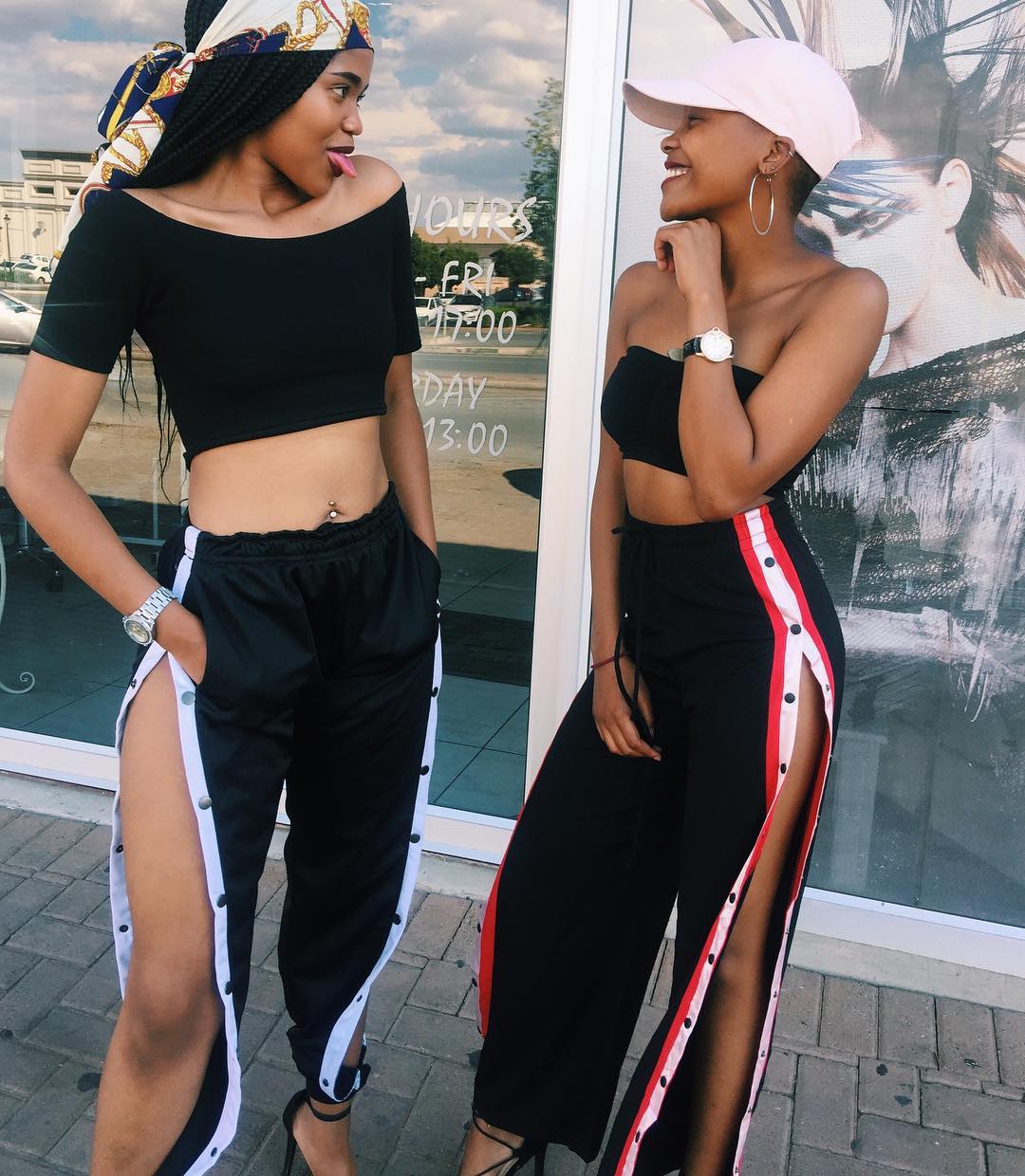 Kat Dlamini and Refilwe both wearing the tearaway pants. photo credit: courtesy