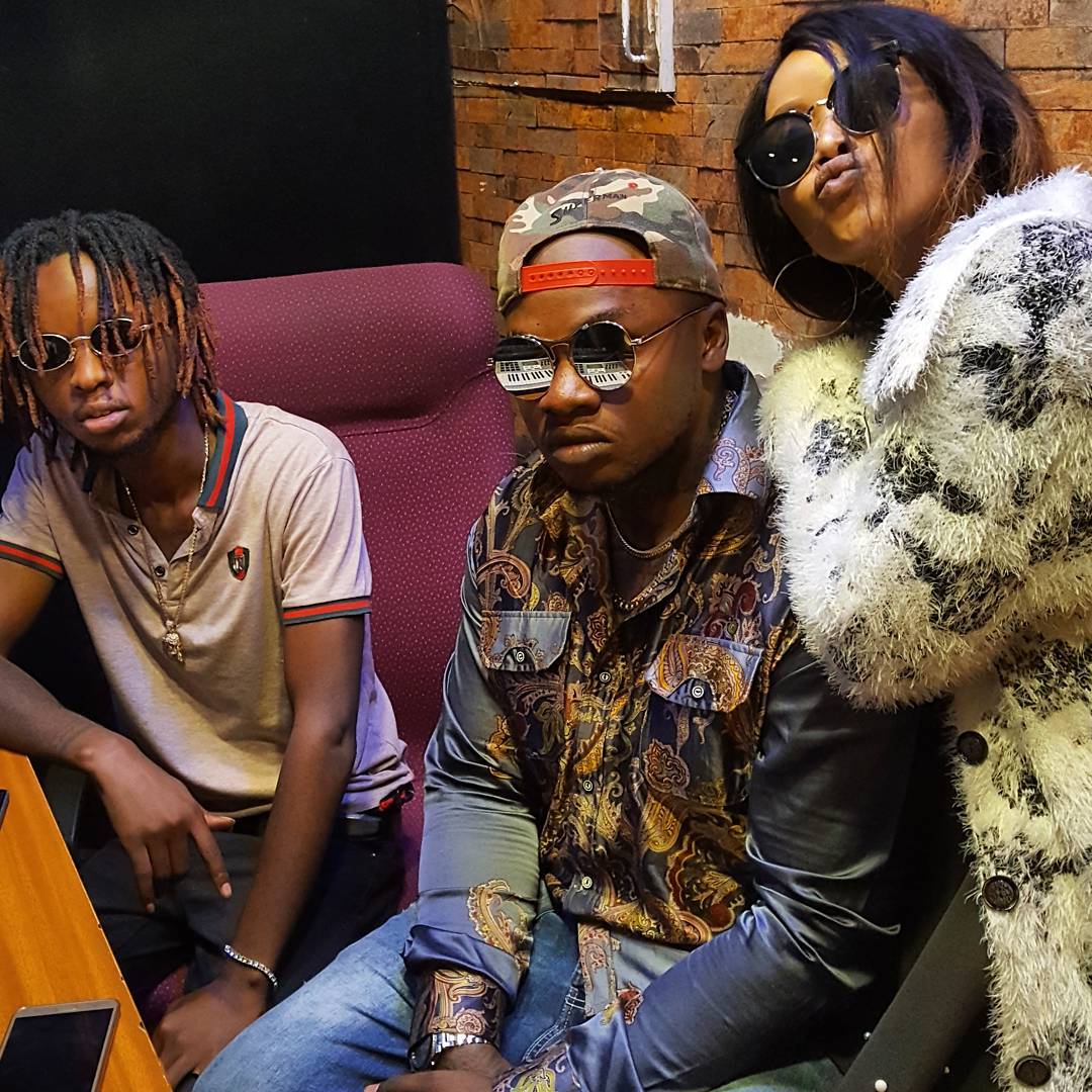 the phenemonal producer Magix Enga, Khaligraph Jones and Ray C. photo credit: Insatgram/khaligraph_jones