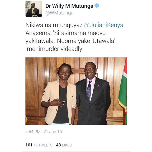 Juliani Hangs Out With Chief Justice Willy Mutunga At The ...