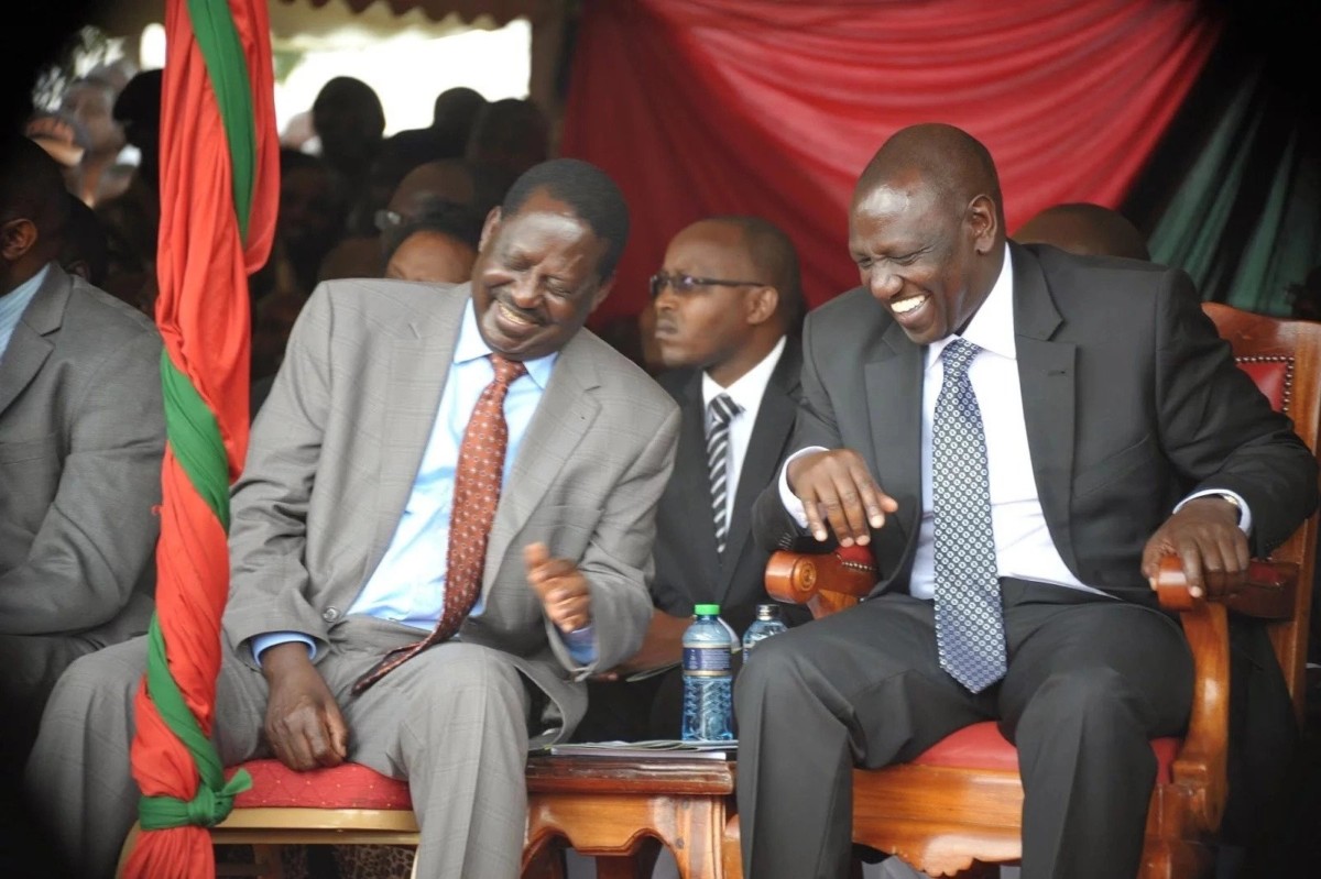 ODM leader and Deputy President William Ruto laughing, I wonder what they must have been laughing at. Photo credit: courtesy