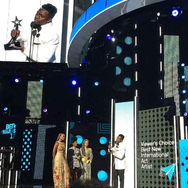 Rayvanny wins BET "International Viewers Choice Award" in Los Angeles