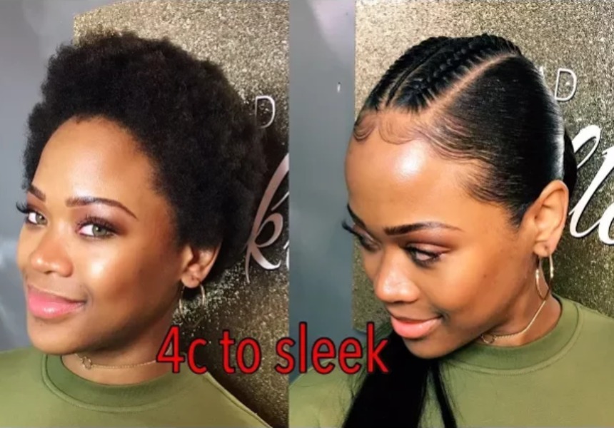 video of how to have a ponytail from a natural 4c short hair