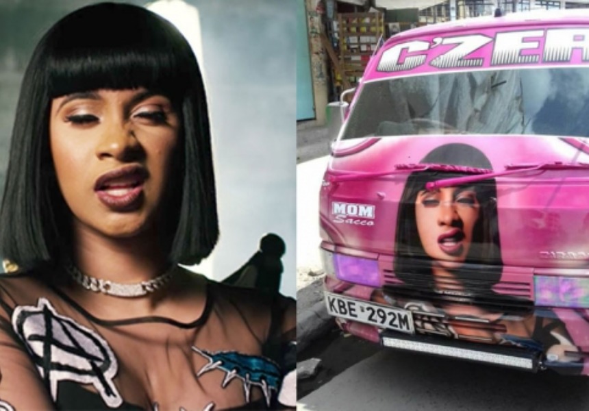 cardi b face in a matatu