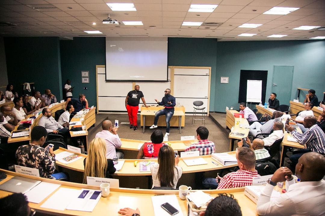 Cassper Nyovest giving out a lecture at the Gordons Institute of Business Science. photo credit: Instagram/casspernyovest
