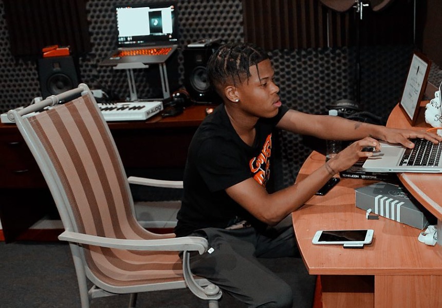 Nasty C in the studio producing a single
