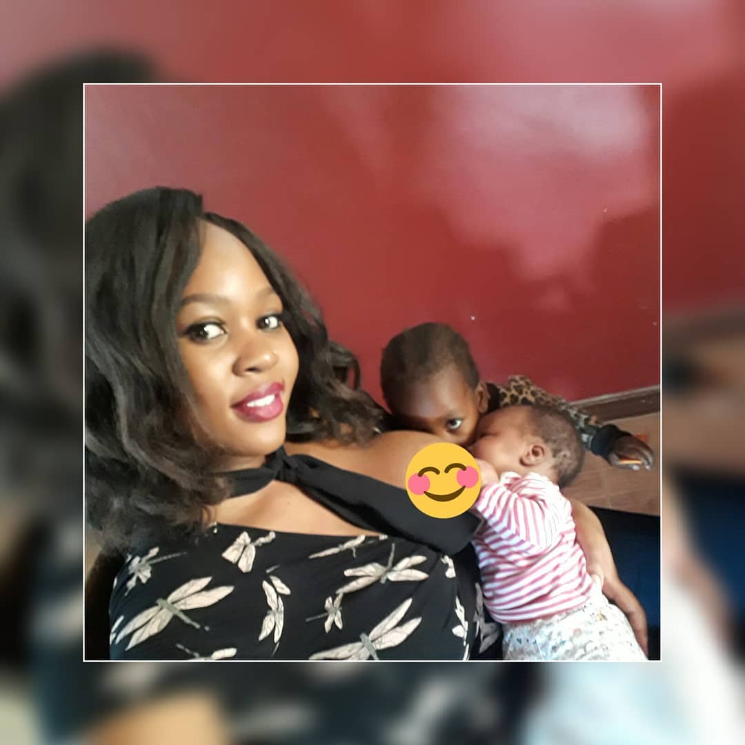 Jua Cali's wife Lilly Asigo breastfeeding her daughter Abby