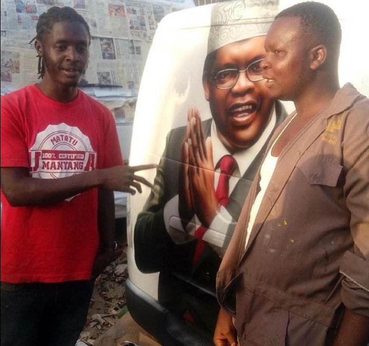 Miguna Miguna's mural in a matatu. photo credit: courtesy