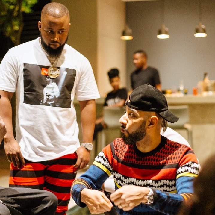 Cassper Nyovest looking at Swizz Beatz. photo credit: Instagram/casspernyovest