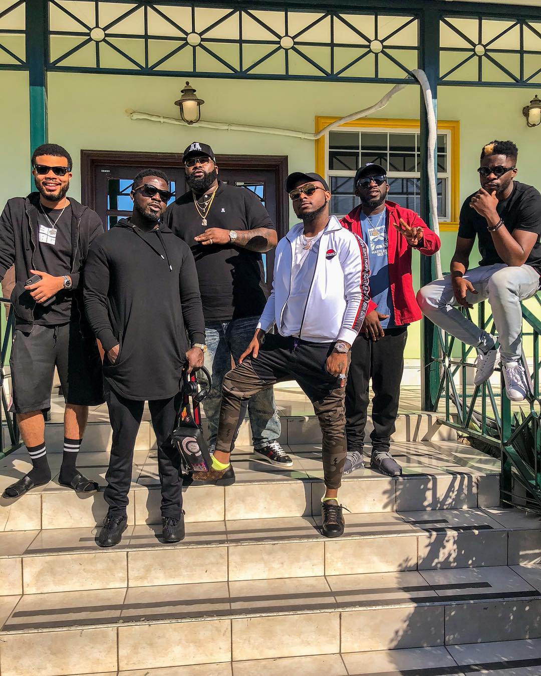 Davido and his DMW artistes in Port-au-Prince, Haiti. photo credit: Instagram/davidoofficial