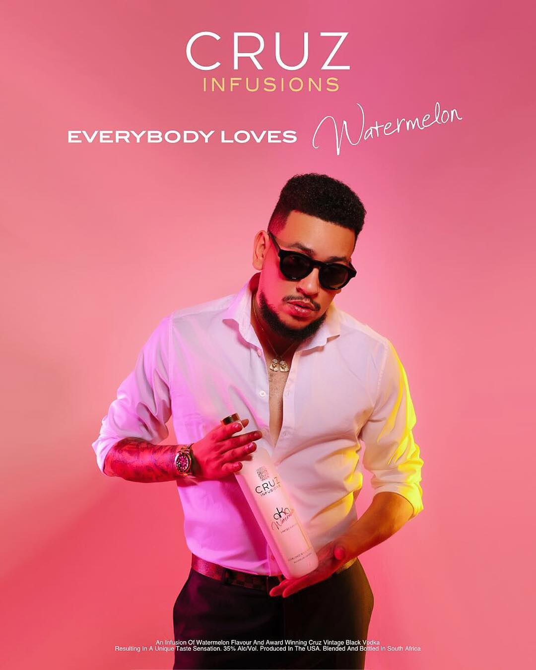AKA holding his Cruz Watermelon signature drink. photo credit: Instagram/akaworldwide