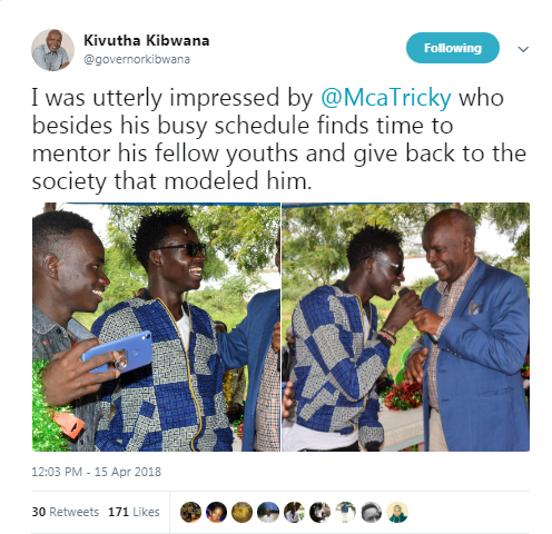 governor Kivutha Kibwana tweet