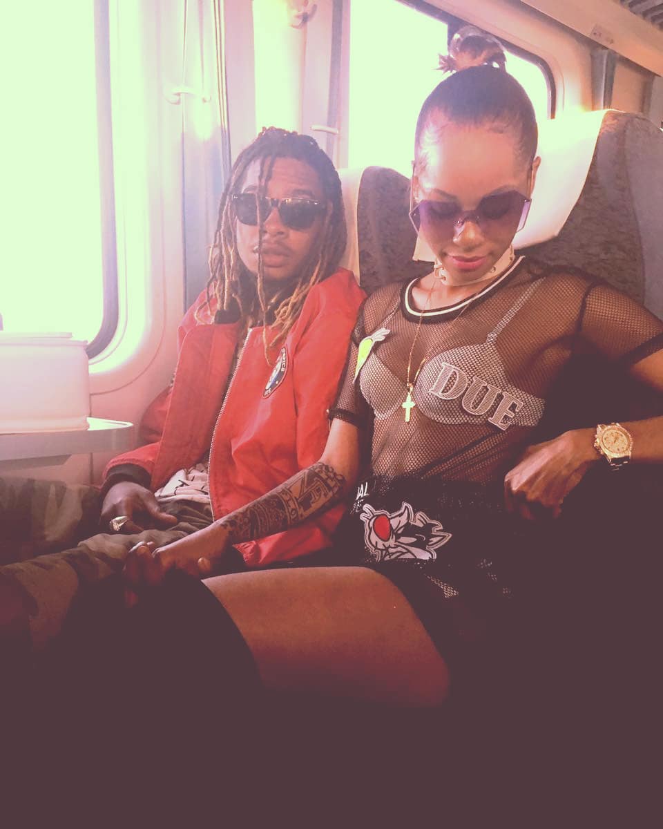 Notiflow with her new flame, OG Kelly on their way to Mombasa via SGR train. photo credit: Instagram/notiflow
