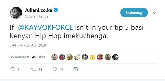 Juliani props to Kayvo Kforce