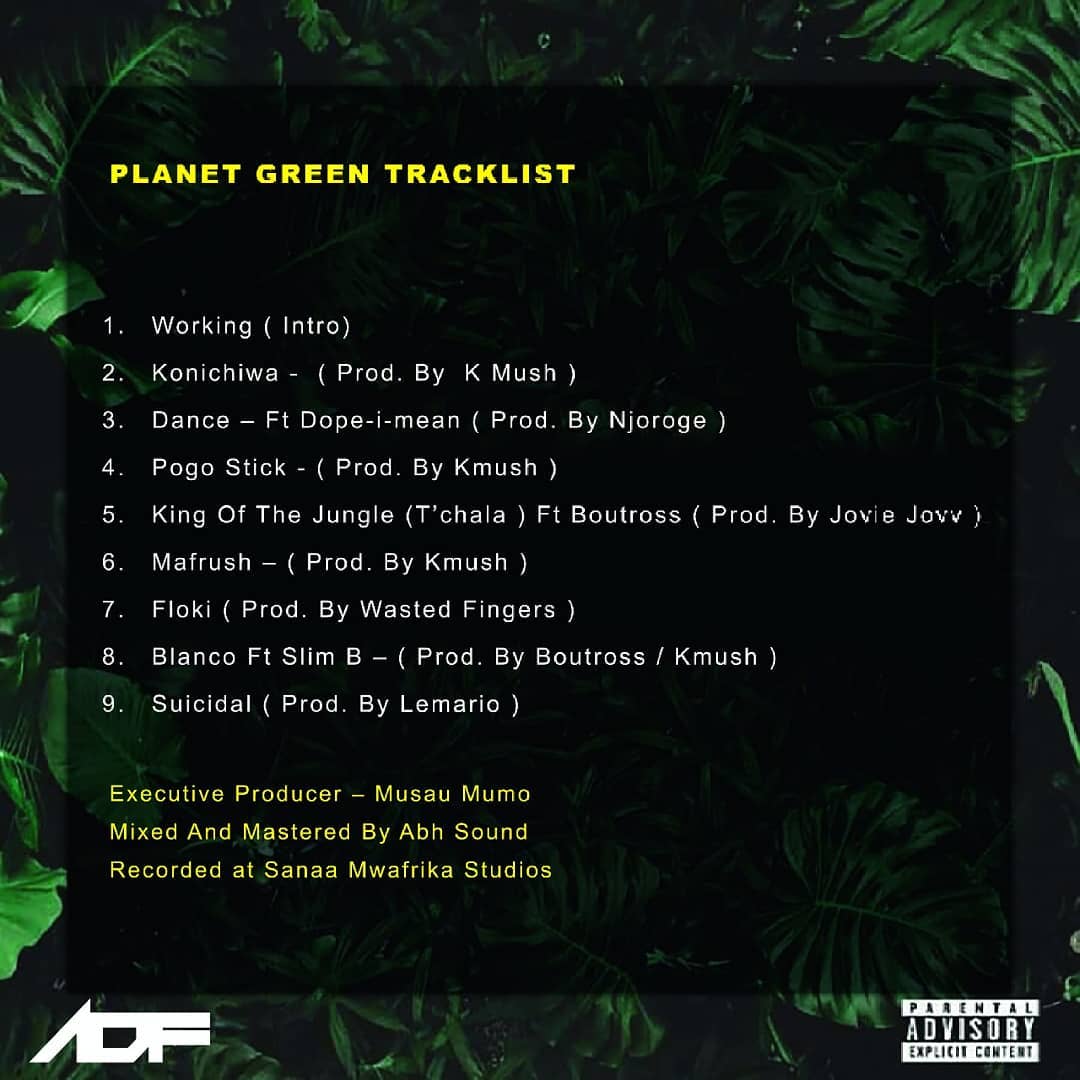 K Green's 'Planet Green' mixtape back cover art. photo credit: Instagram/iam_kaygreen