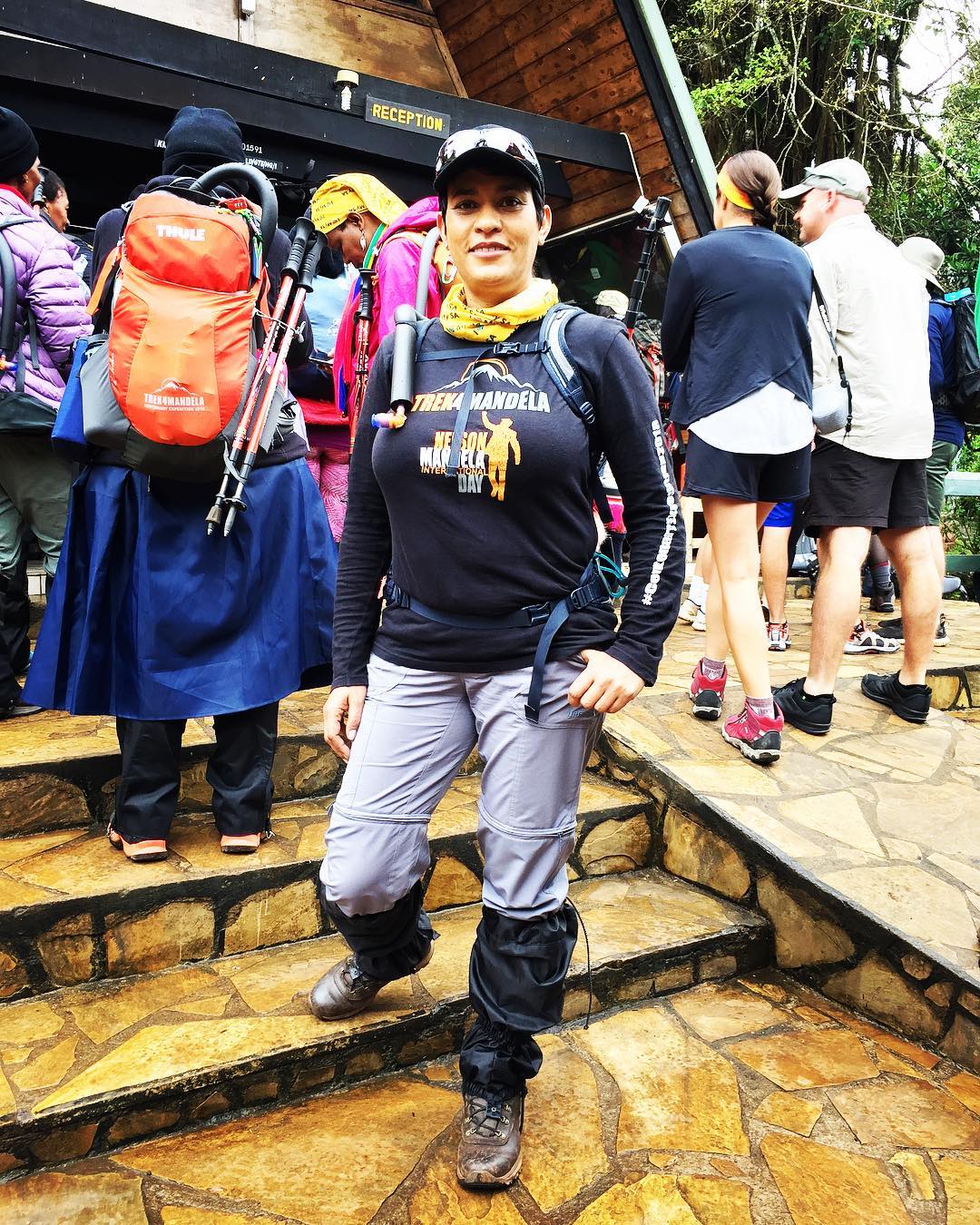 Lynn Forbes before the climb. photo credit: Instagram/lynnforbesza