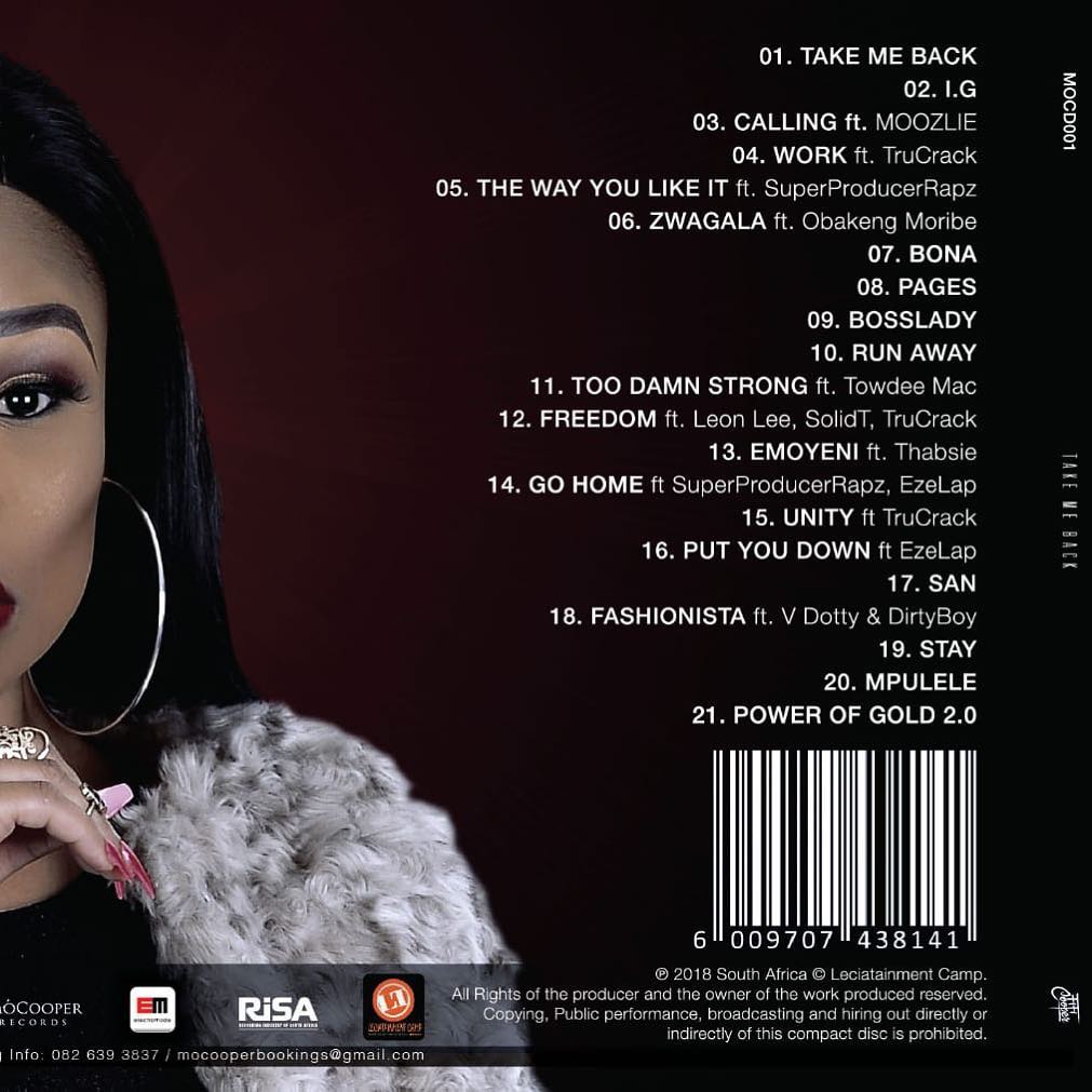 Fifi Cooper's 'Take Me Back' back album cover. photo credit: Instagram/ke_fificoopersan