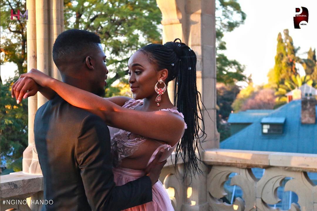 Karabo Mogane with Thapelo Thembelihle Esau. photo credit: Instagram/moganekarabo