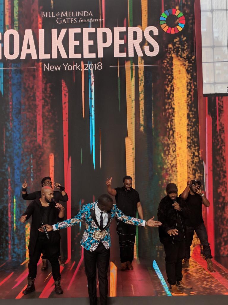 King Kaka performing at the Goalkeepers 2018 in New York