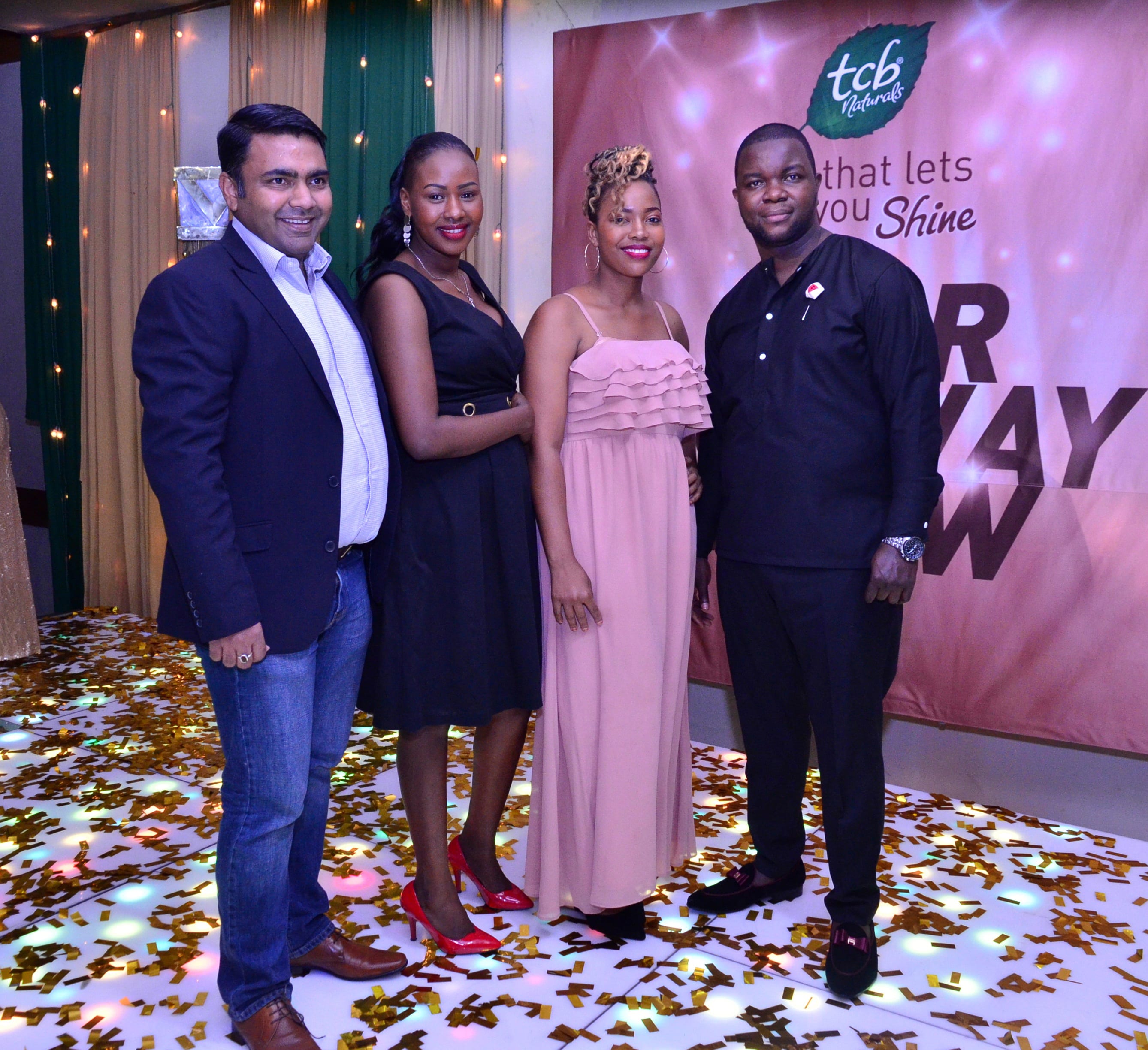 (L-R)Godrej Business Head Gaurav Kaushal and the TCB runway show winners Agnes Kiburi,Melisa Messilale and Ronald Asumbo at InterContinental Hotel on 22nd September 2018. The event hi