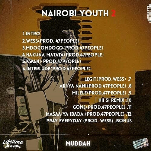 official cover art photo for Muddah's 'Nairobi Youth 2' back cover. photo credit: Instagram/muddah.23