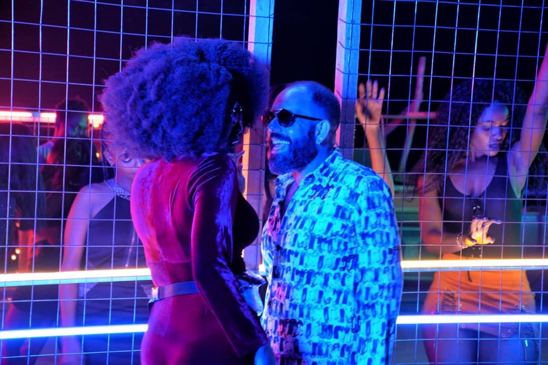 Gilad with Dela on the music video for 'Fire' as produced by Enos Olik. photo credit: Instagram/giladmillo