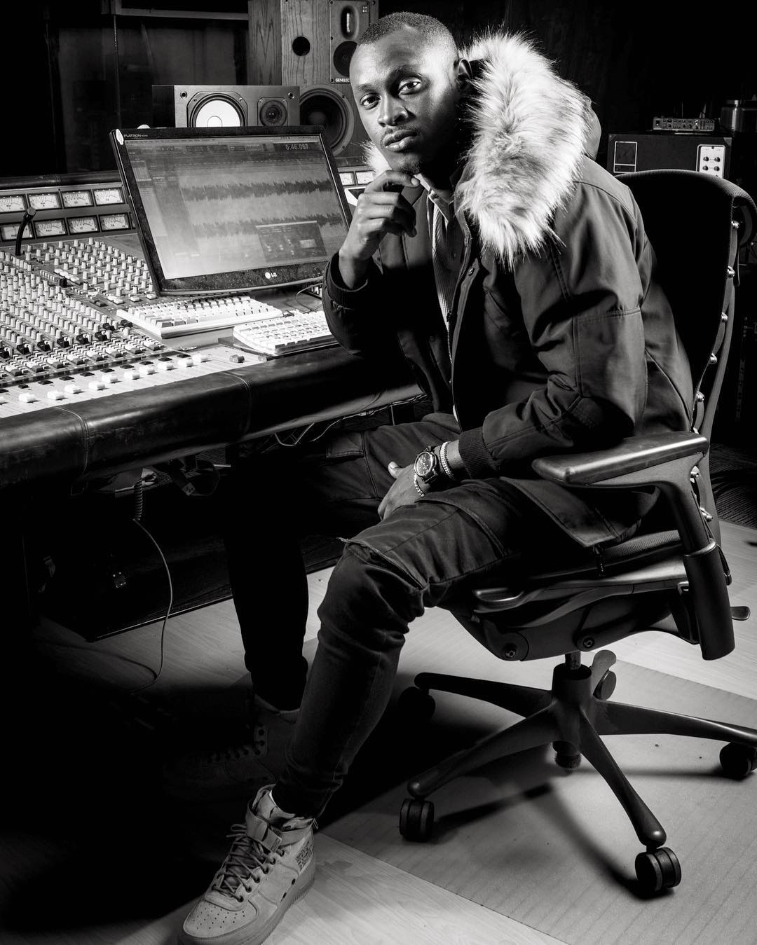 Rapper King Kaka on studio. photo credit: Instagram/thekingkaka