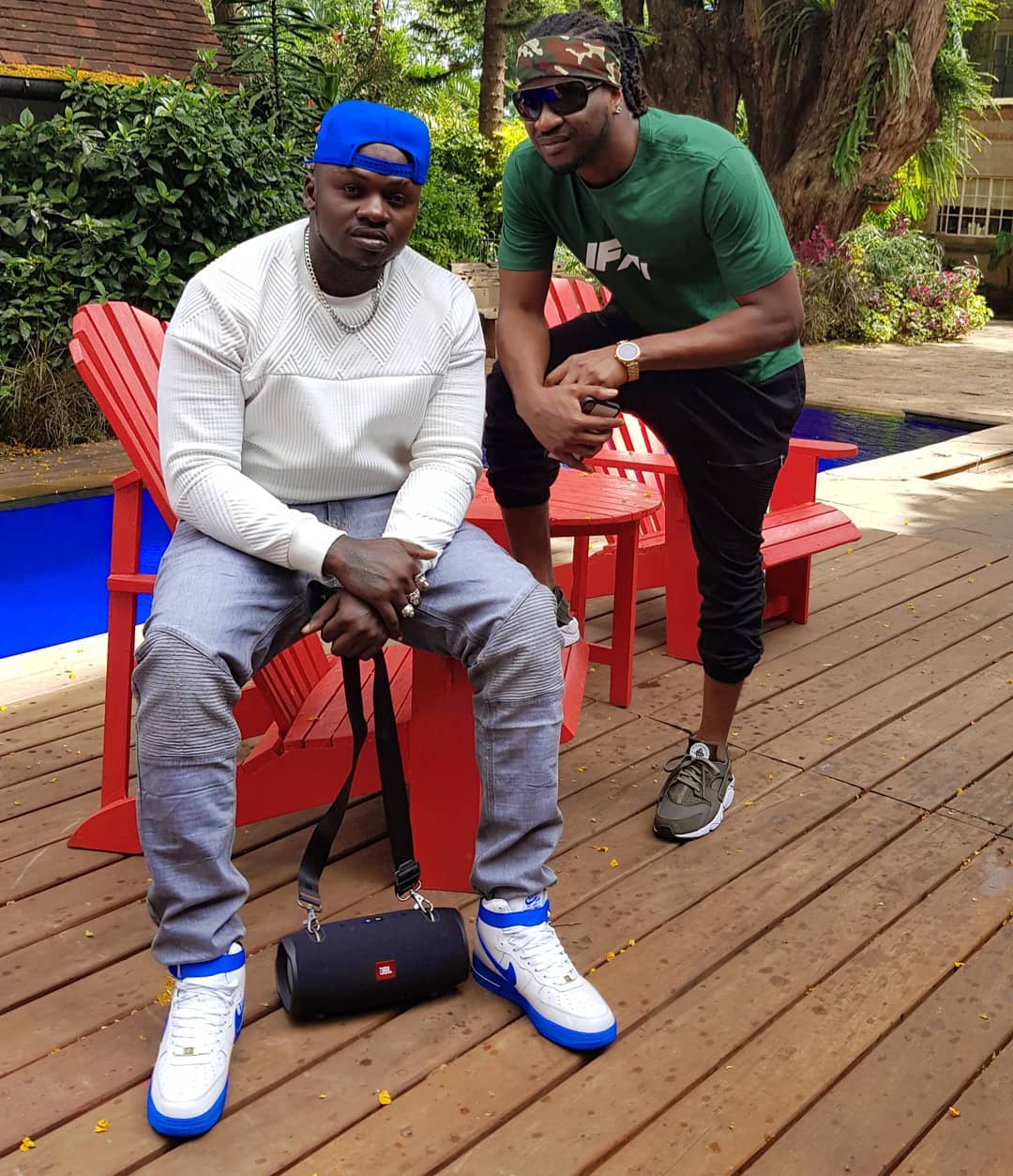 Rude Boy who traveled incognito in the country for the Coke Studio Africa sessions 2019 with Khaligraph Jones in Coke Studio Africa studios in Nairobi. photo credit: Instagram/khaligraph_jones
