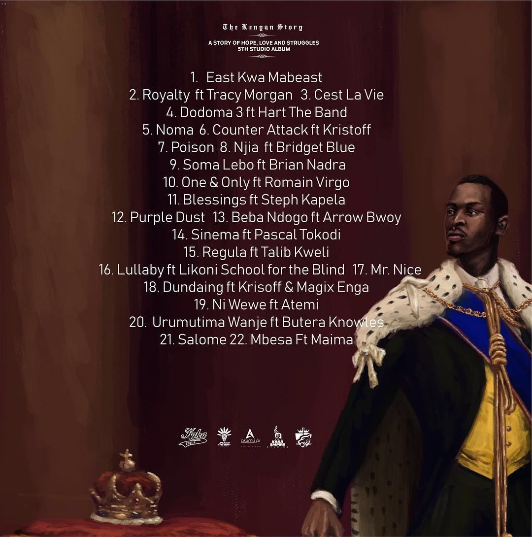 official back cover art for King Kaka's 5th studio album 'Eastlando Royalty'. photo credit: Instagram/thekingkaka