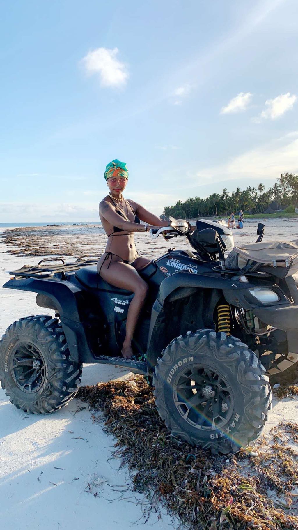 Huddah Monroe riding on a quad bike. photo credit: Instagram/huddahthebosschick