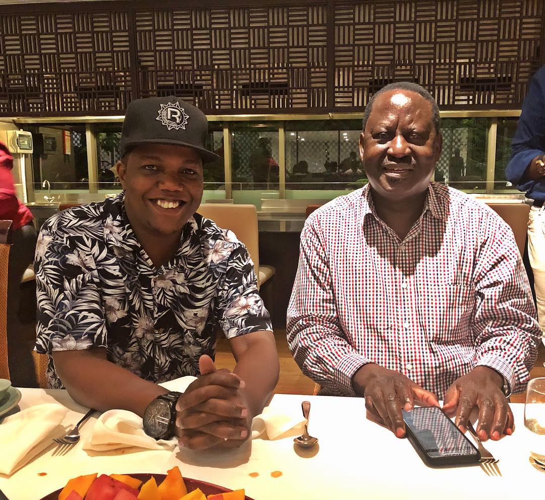 Tanzanian rapper and businessman, AY hanging out with Raila Odinga in Tanzania. photo credit: Instagram/aytanzania