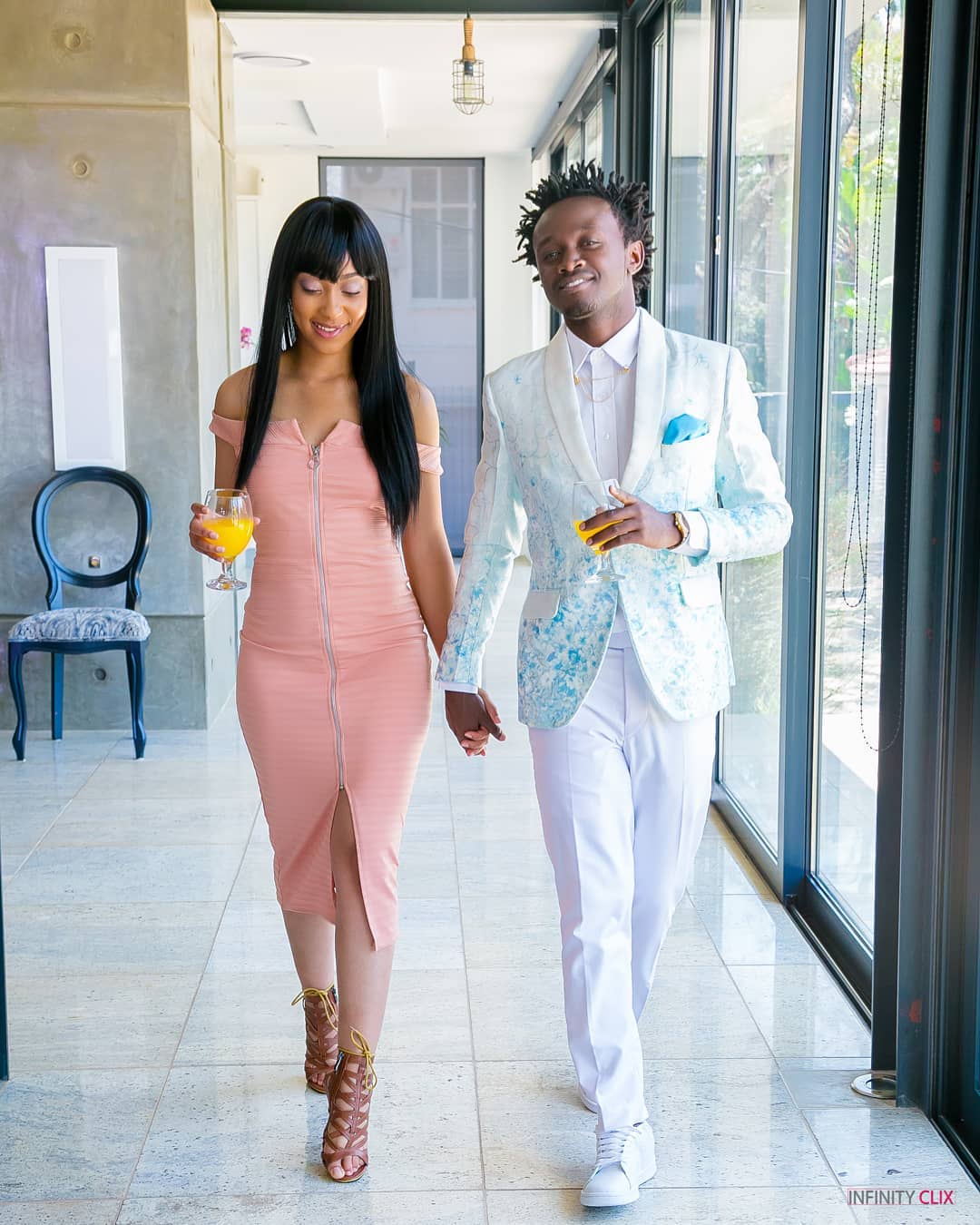 Bahati and the model who plays his wife in the cameo for the music video of 'Nyota'. photo credit: Instagram/bahatikenya