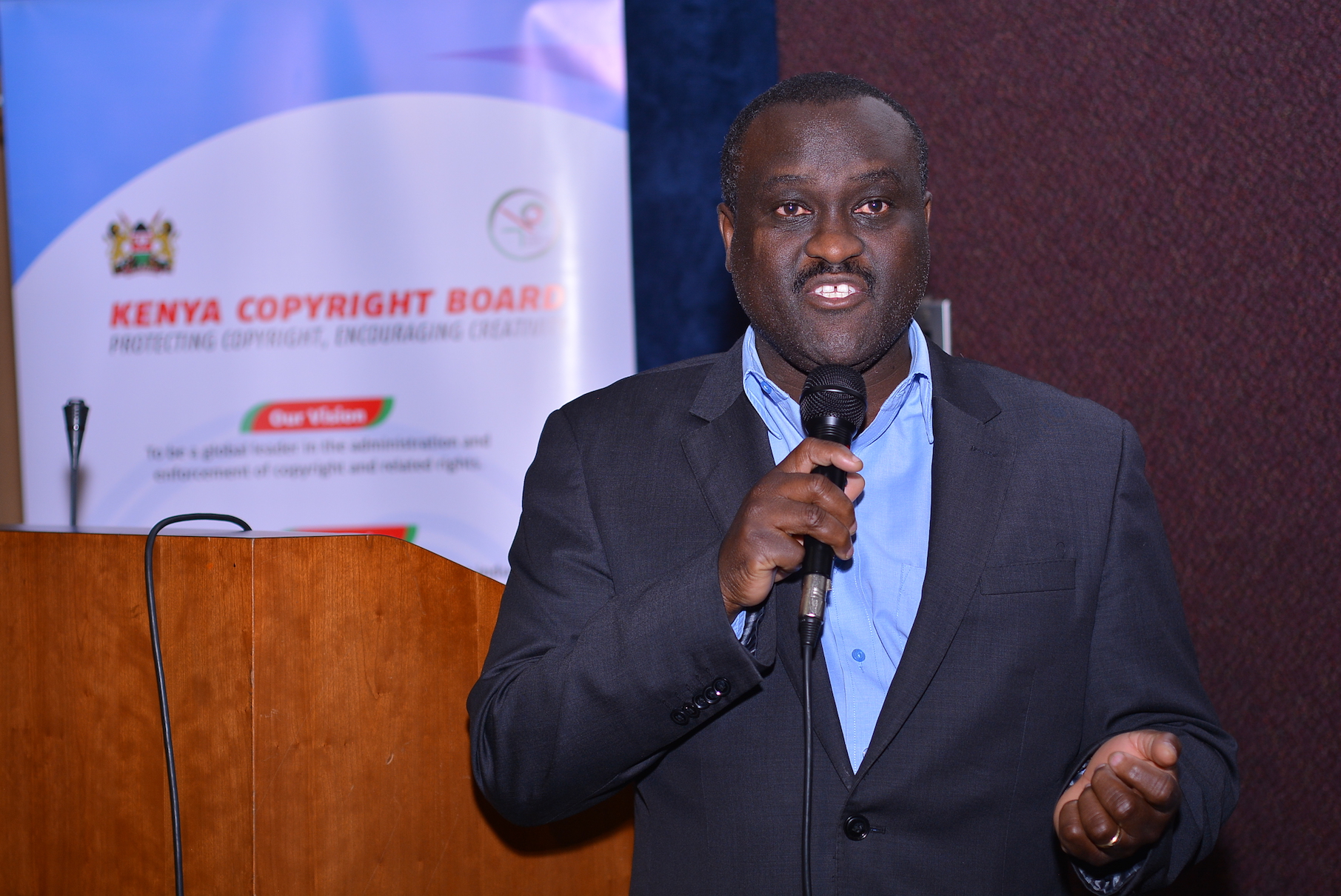 Executive Director of Kenya Copyright Board, Edward Sigei during the Kenya Copyright Board public participation. photo credit: Facebook