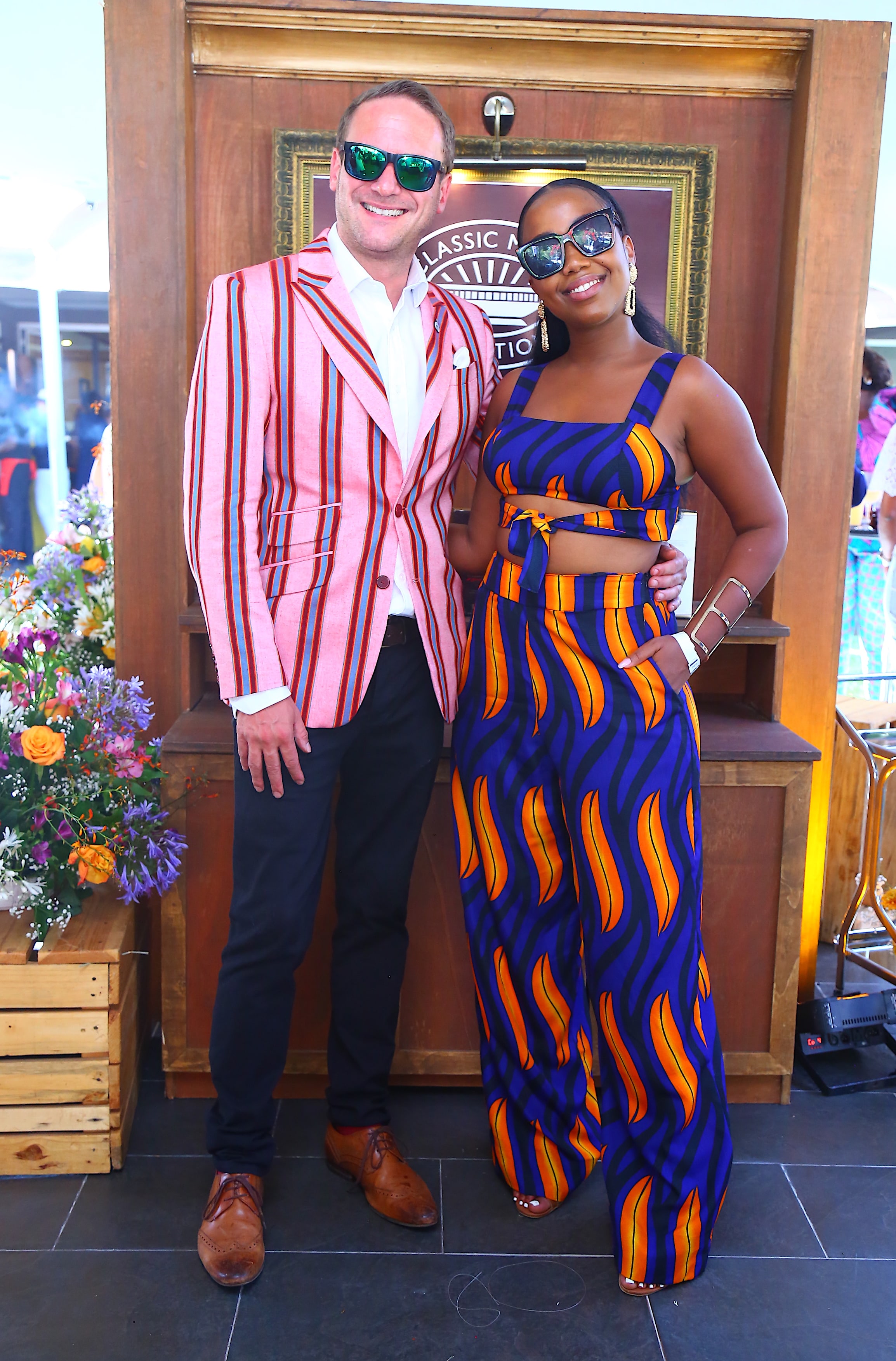 (L-R) Diageo Reserve Brand Ambassador Douglas Duncanson and fashion designer Cris Njoki during the Fashion High Tea event at Zen Garden on 16th February 2019.