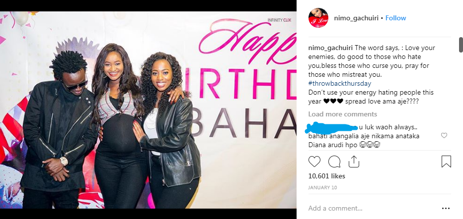 Nimo Gachuiri's subliminal post shared via instagram